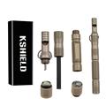 Kshield Multi function Outdoor Survival Tool Flintstones With Fire Stick Compass Rescue Whistle Kerosene Cotton Balls