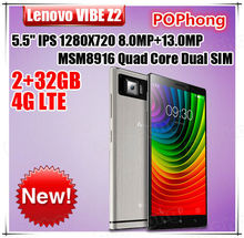 original Lenovo Vibe Z2 fdd lte 4G Smartphone MSM8916 Quad Core 5 5 inch 2G RAM