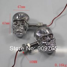 1 Pair Chrome LED Skull Turn Signals Light for Suzuki Marauder S40 M50 C90 Gsxr Honda Goldwing VT CB Kawasaki ZX VN Ninja Ducati