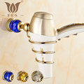 Golden Polish Copper With Crystal Hair Rack Novelty Households Rack Hair Blow Dryer Holder Wall Hang