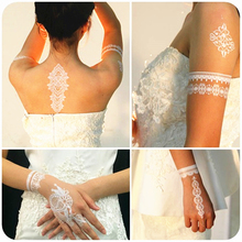 Wedding Bride White Lace Temporary Body Art Flash Tattoo Stickers 24 style, 21*15cm Waterproof Tatto Henna Tatoo Wall Sticker