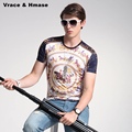 Korean style personalized 3D printing ice silk thin t shirt Summer 2017 New arrival fashion casual