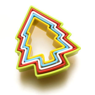 5Pcs/Set Plastic Christmas tree Fondant Cake Biscu...