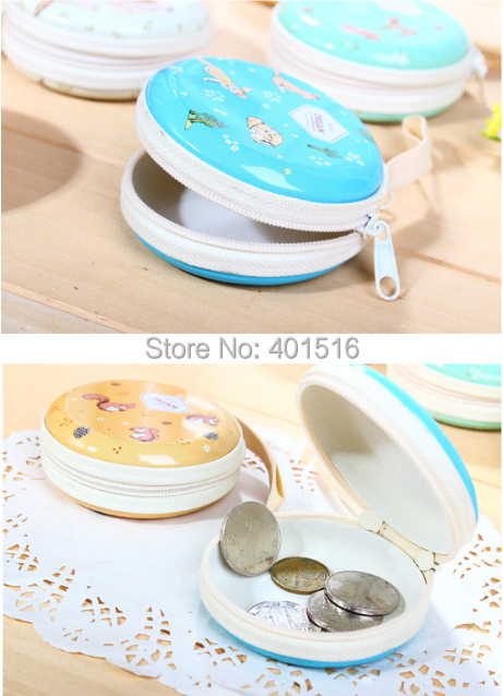 2014 New Korea Style Cute Jungle Elf Round Tin Purse Coins Purse