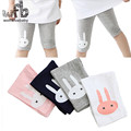 Retail 3 10years 4 color rabbit footless girls knee length kid Five pants Cropped clothing kids