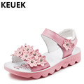 New Girls Sandals Genuine Leather Children Shoes Student Flat Heels Open Toe Sandals Baby Summer Kids