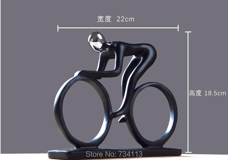 Abstract Bicycle Rider Sculpture Handmade Resin Bike Racing Statue Competition 