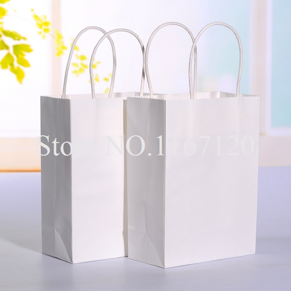 Party Gift buyers kraft Paper 21.jpg kraft paper paper  with White bag bags handle Bags