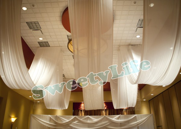 Wedding 10 Pieces Ceiling Drape Canopy Drapery For Decoration