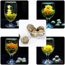 4 Balls Different Handmade Blooming Flower Green Tea Home Wedding Gift 1ON6 1ORU 3E25