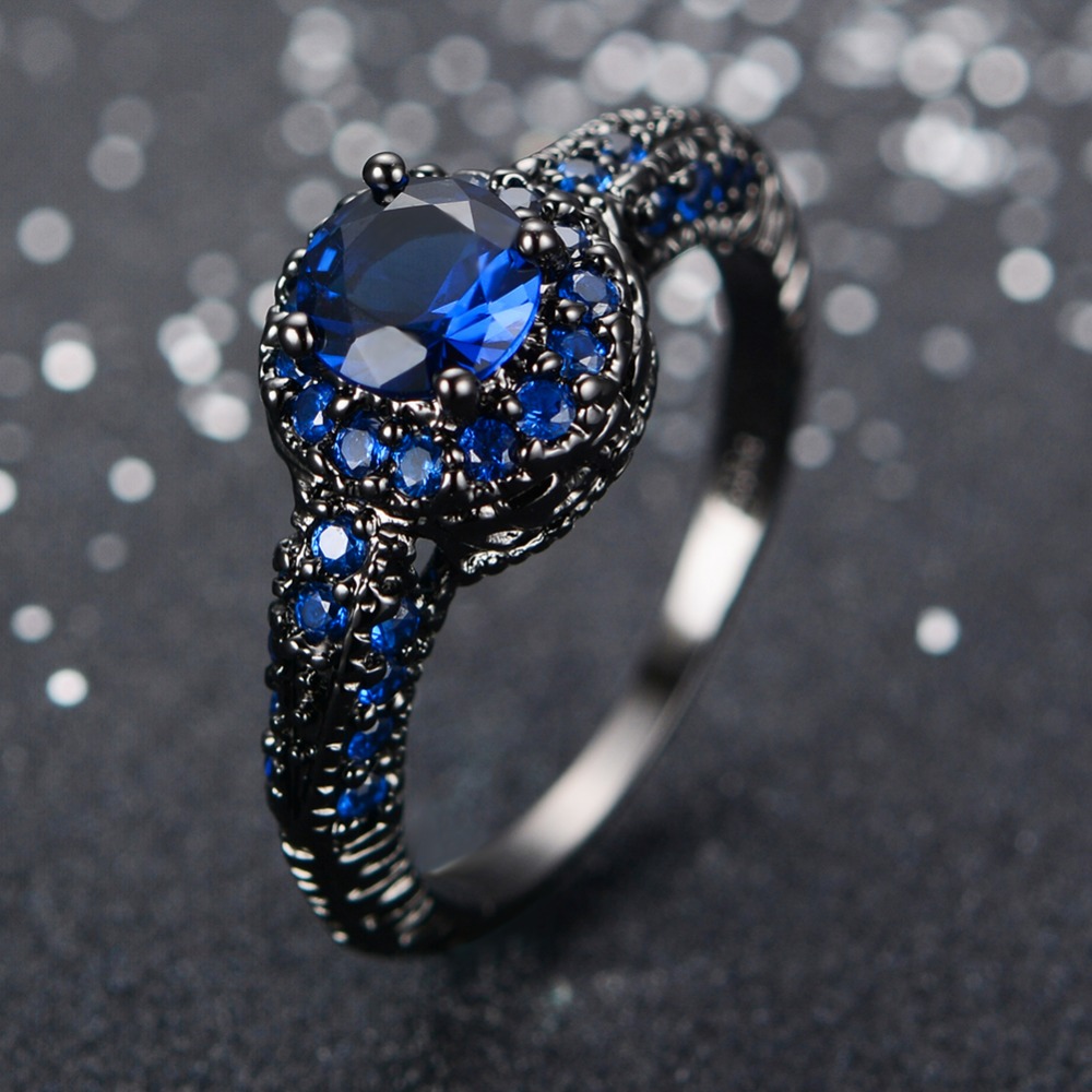 women black sapphire ring