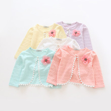 Newest fashion 5color girls short style knit cardigan long-sleeve cotton girl coat children clothing