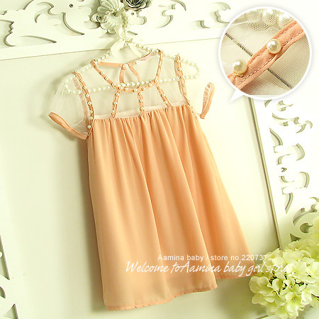 Aamina Free shipping hollow Chiffon baby font b girls b font dresses summer font b