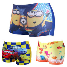New 2016 Boys Swimming Trunks Children Minions Bathing Swimsuit Kids Summer Fashion Character Beach Swimwear maillot de bain
