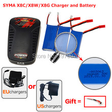 SYMA X8C X8W X8G HQ H899 Spare part RC Quadcopter 3x 7.4V 2000mAh Batteries + EU/US Plug balance Charger drone accessories