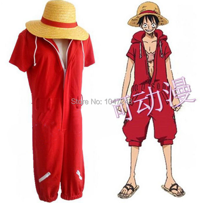 Anime One Piece Cosplay Episode of Luffy Monkey D.Luffy Cosplay Red