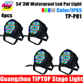 TIPTOP 4XLOT 54 3W Waterproof Led Par Stage Lighting IP65 Aluminum Shell RGBW Garden Outdoor Lighting