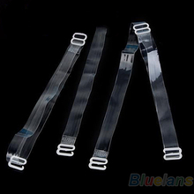 6 Pairs 1 pack Women Clear Crystal Invisible Bra Set Shoulder Straps 04VT