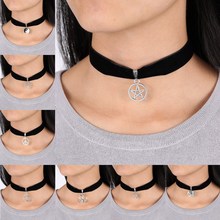 2015 New Adjustable Black Velvet Ribbon Choker Black Pearl Vampire Restoring Silver Pendant Necklace Christmas Hot Sale Jewelry