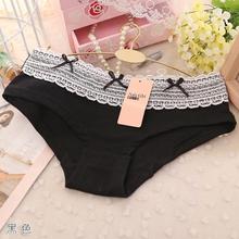 2014Factory directly hot sale high quality cute pure cotton women underwear free shipping lovely candy color briefs7113