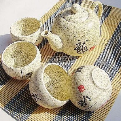 Ceramic endulge japanese style tea set pot wool gift box set kung fu tea