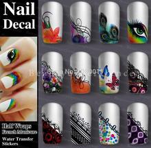 Hot Sale Decoration Nail Art Decals Half Wraps French Manicure Water Transfer Stickers 22 Kinds Of Styles