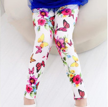 3 10Y girl leggings long pants flowers butterfly slim princess good quality children under pants 7