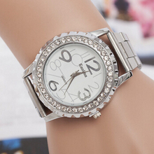 Nuevo lujo mujeres reloj venda de la aleación de moda rhinestone mosaico mujeres elegantes de cuarzo relojes envío gratis relogio feminino
