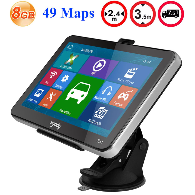 Xgody 704 7 inch Car GPS Navigation 8GB Truck Sat Nav GPS Navigator Europe Navigasyon with