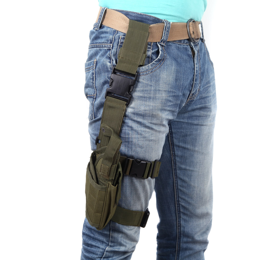 Adjustable Tactical Pistol Gun Drop Leg Thigh Holster w/ Mag Pouch