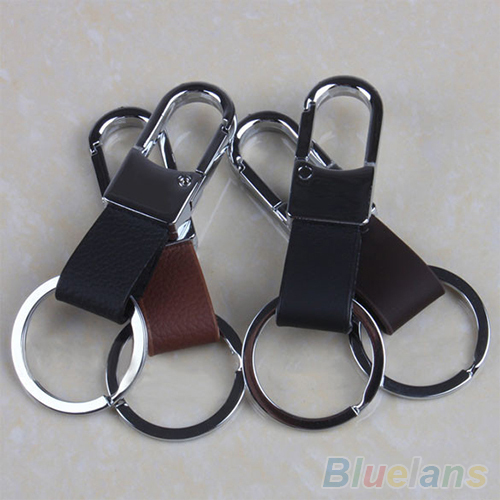 New Fashion Leather Strap Keyring Keychain Key Chain Ring Key Fob 2K8E