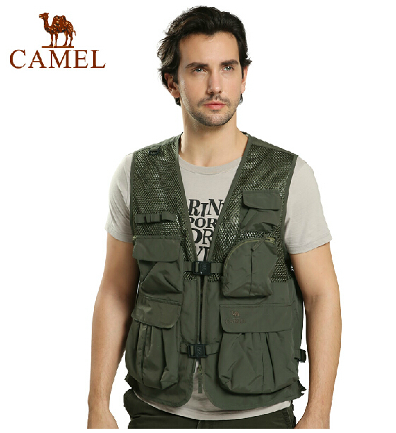 Camel Camel men's outdoor leisure vest 2015 spring tide models authentic outdoor leisure clothing