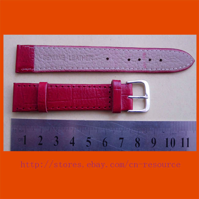 1 x 18 mm GENUINE COW LEATHER watch band red 10