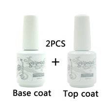 2Pcs Brand Saviland 15ml gelpolish gel nail polish soak off nail glue base coat + top coat Set for nails with UV lamp nail gel
