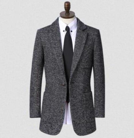 Grey black brown stand collar 2015 new arrival mens blazer slim fit winter wool coat men suit jacket fashion plus size S - 9XL