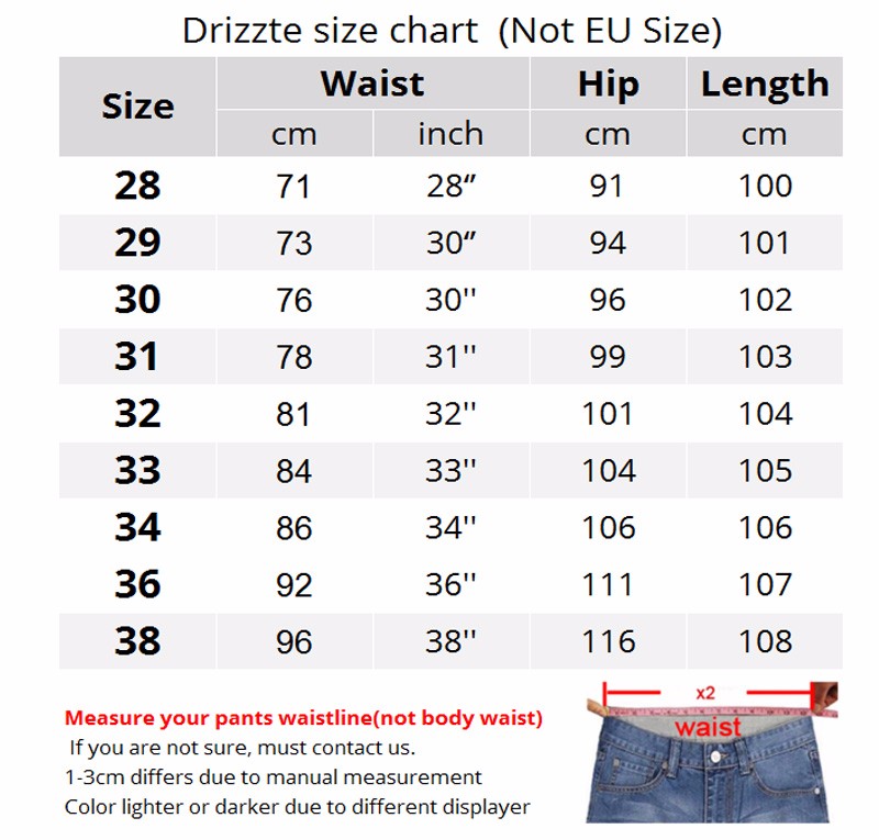 size 33 jeans in us