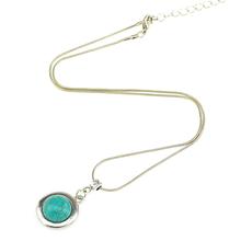 Fashion Turquoise Chain Necklaces Pendants For Women Summer Style Fine Jewelry Vintage Silver Plated Collares for