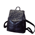 Women Genuine Leather Backpack Designer Preppy Style Simple Travel Bag Fashion Solid Color Patchwork Sheepskin Drawstring