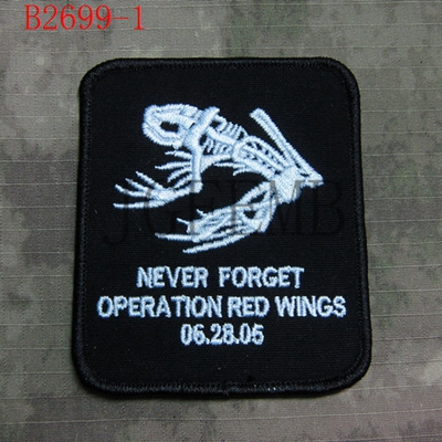 DEVGRU Seal Skull Frog Operation Red Wings Never Forget Embroidery Patch 