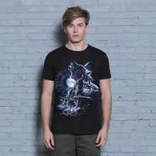 AZEL 2016 Latest Wolf Animal 3D T-shirt Men Asian Sizes Black Short Sleeve Mens Fashion Printed Tee Mens Clothes for Summer MT