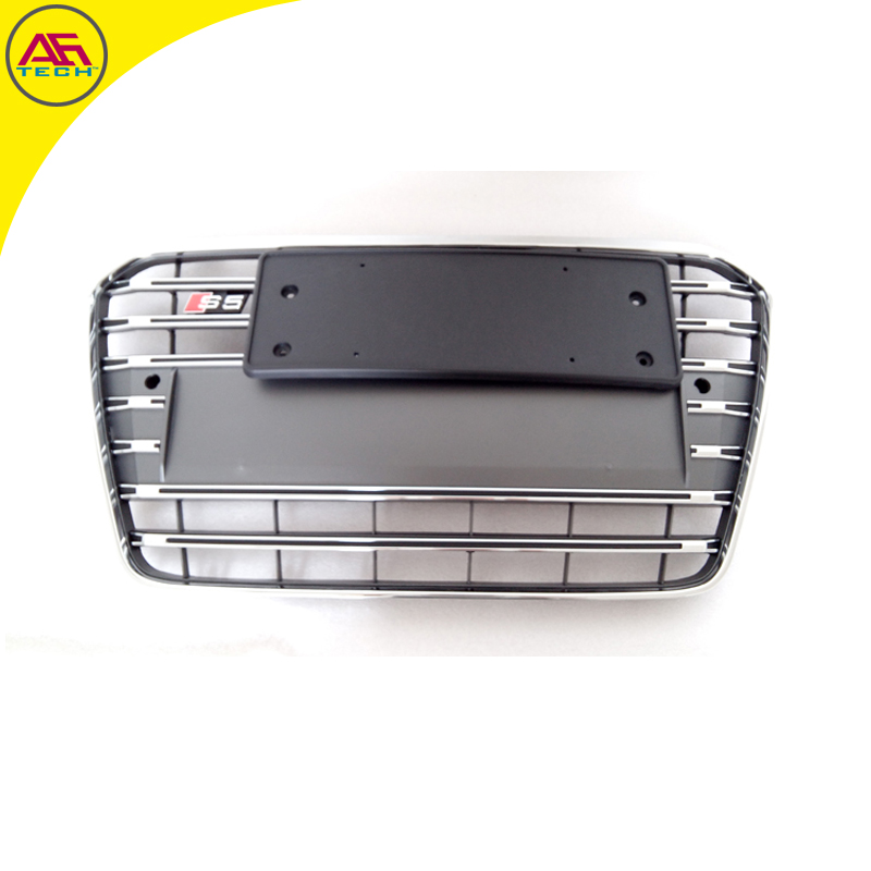 Chrome frame gray Car grills mesh grille front bumper grill with