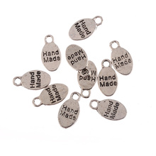 10Pcs tibetan silver Hand Made oval disk Alloy charms Pendants