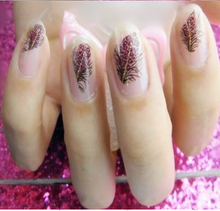  1Set 12Sheet 2015 Fashion Design Mixed Beauty Colorful Feather Sticker On Nails Art Decorations Nail