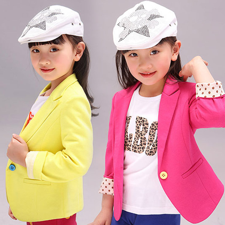 2015 New Spring Autumn Kids Suits Jacket for Girls Children Brand Coat Trench Girl Blazers Kids