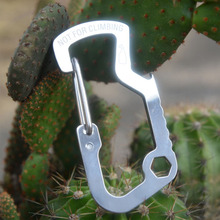 New Arrival Survival Camping Hiking Rescue Gear Mini Carabiner Keychain EDC Multi Tool HS