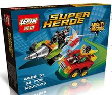 LEPIN 07025 DC Hero Mighty Micros Series Bane/Robin Fighting Minifigures Building Block Toys Classic Movie Decoration Gift