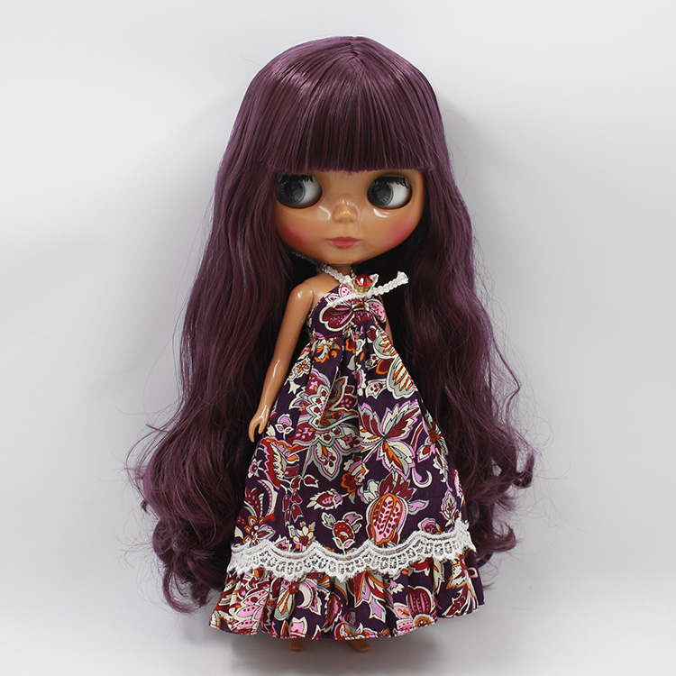 New List Nude Black Blyth Doll DIY Makeup Purple Long Hair With Bangs Princess Dolls For Girls Gifts