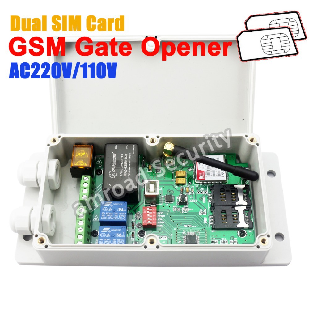 Dual SIM Card GSM Gate Opener SMS Remote Controller Relay