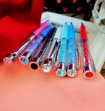 10colors Новый поощрения подарок Шариковая ручка с Топ побрякушки Diamond Crystal Metal Pen бренда Любители Логотип Подпись бесплатной доставкой