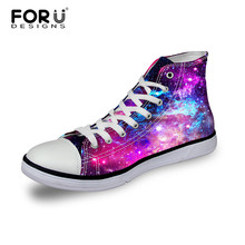 Hot Sale Women High-Top Canvas Shoes,Starry Night Galaxy Pattern Flat Shoes Unisex Casual Shoes,Female Sport Breathable Shoes